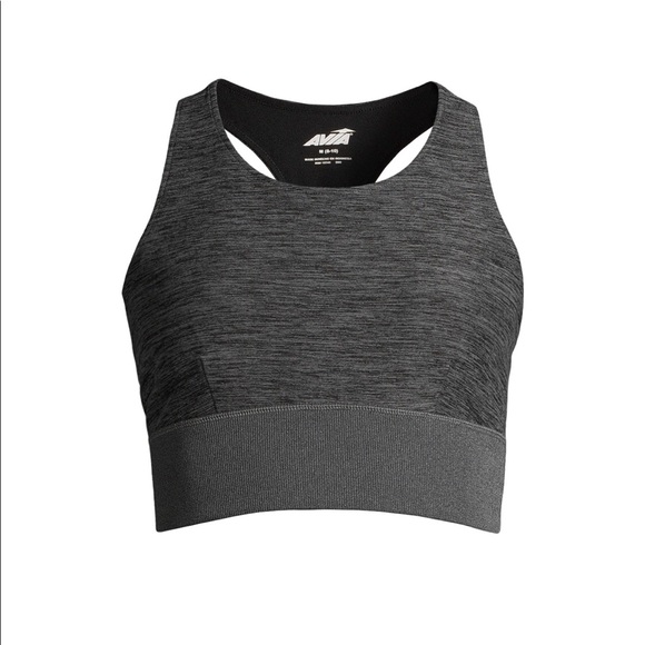 AVIA Womens Sports Bra Size Large 12-14 Gray Black Medium Support New - Picture 3 of 7